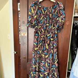 Vici Dolls smocked midi dress with puff sleeve